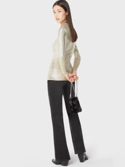 Gold drapé pression top in lurex | Rabanne Discount
