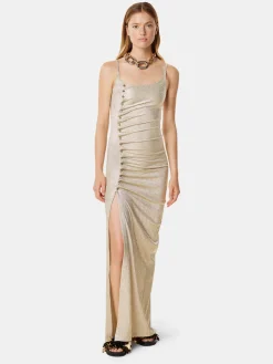 Gold Long Dress in Lurex | Rabanne Hot