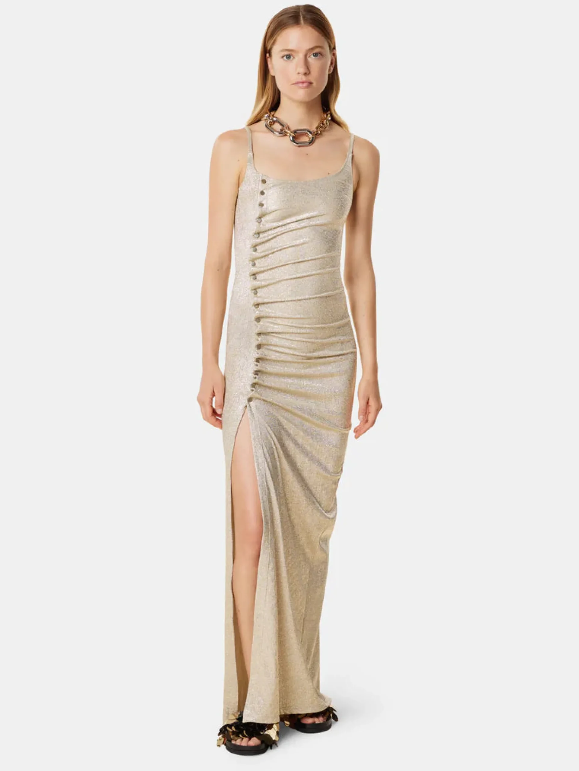 Gold Long Dress in Lurex | Rabanne Hot