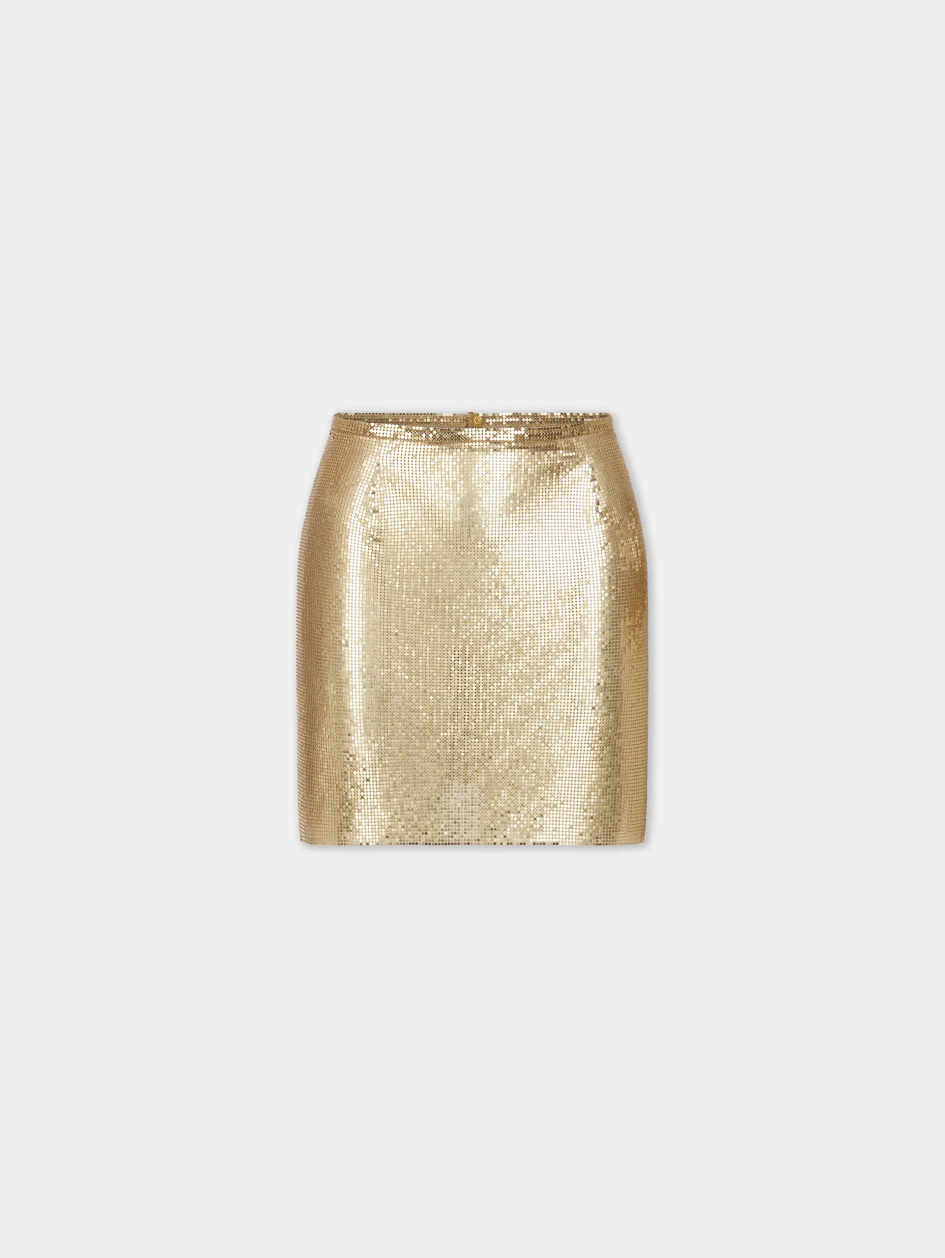 GOLD MINI SKIRT IN MESH | Rabanne Shop