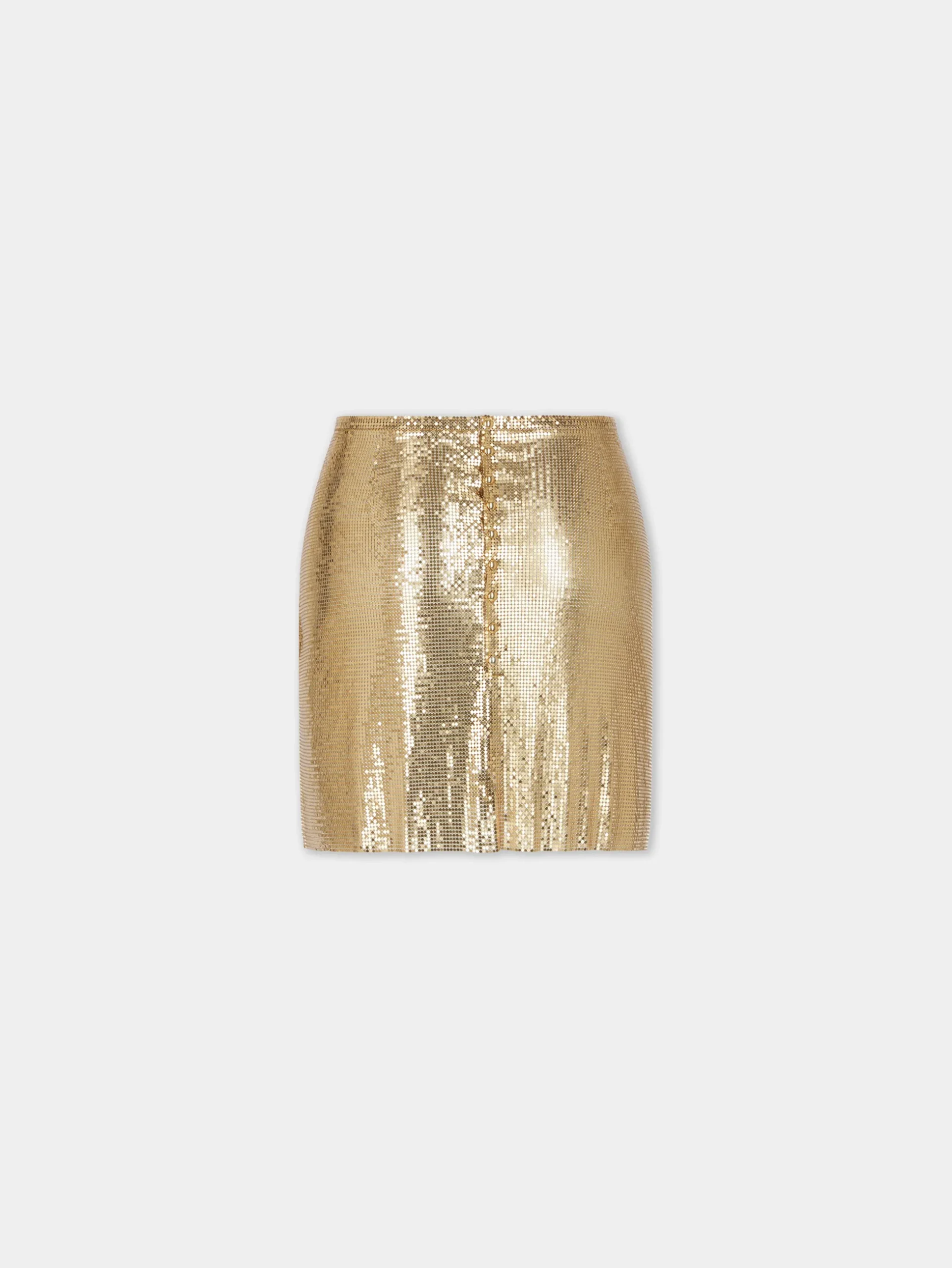GOLD MINI SKIRT IN MESH | Rabanne Shop