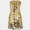 GOLD SHORT DRESS IN ASSEMBLY | Rabanne Best