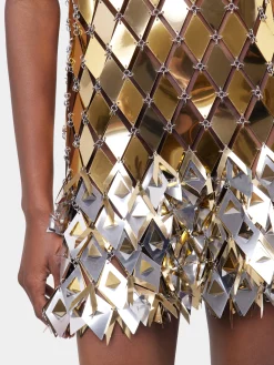 GOLD SHORT DRESS IN ASSEMBLY | Rabanne Best