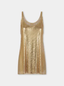 GOLD TANK TOP IN MESH | Rabanne Hot