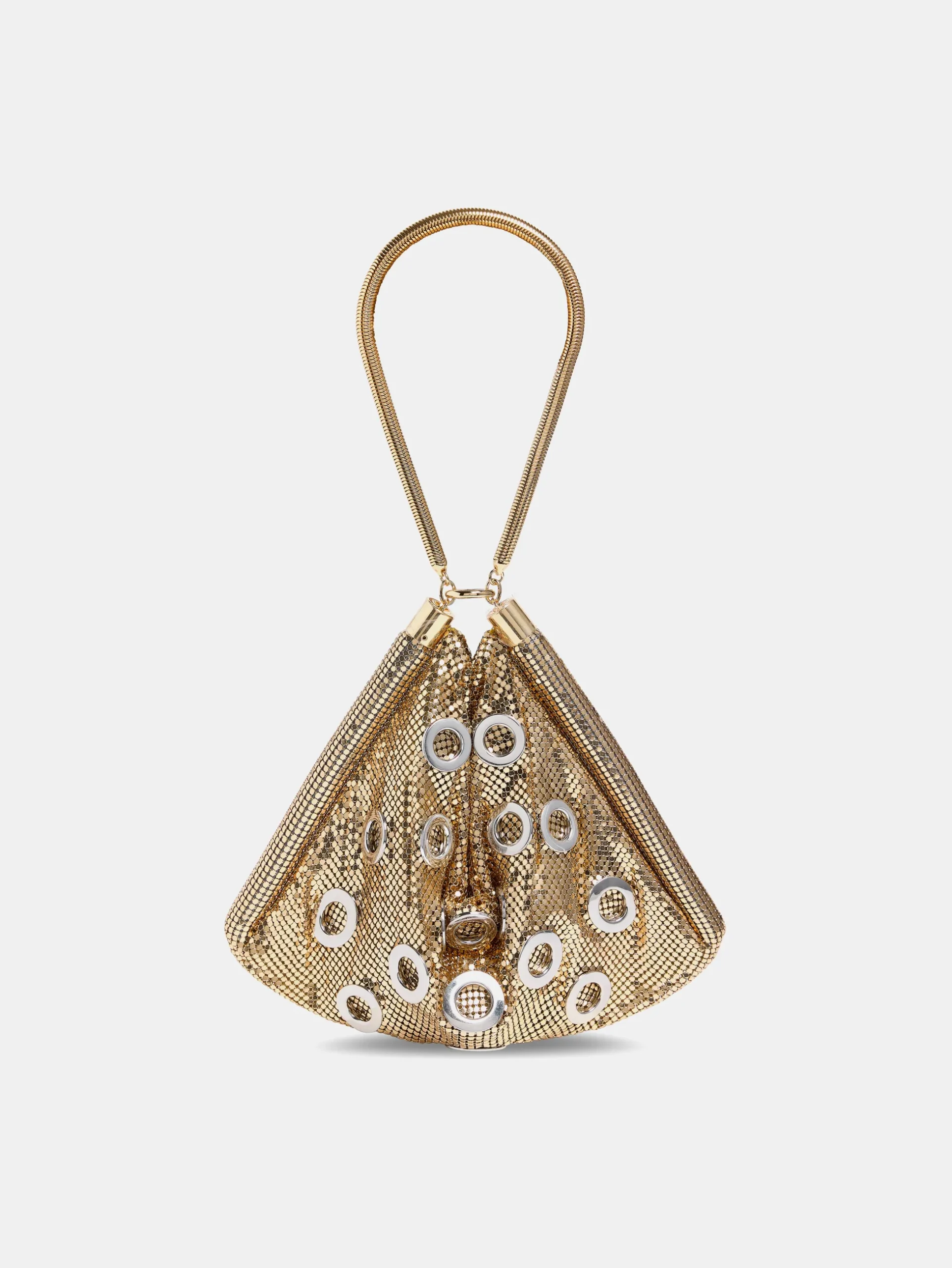 Golden chainmail pocket bag with metallic eyelets | Rabanne Clearance