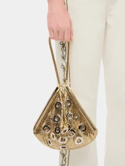 Golden chainmail pocket bag with metallic eyelets | Rabanne Clearance