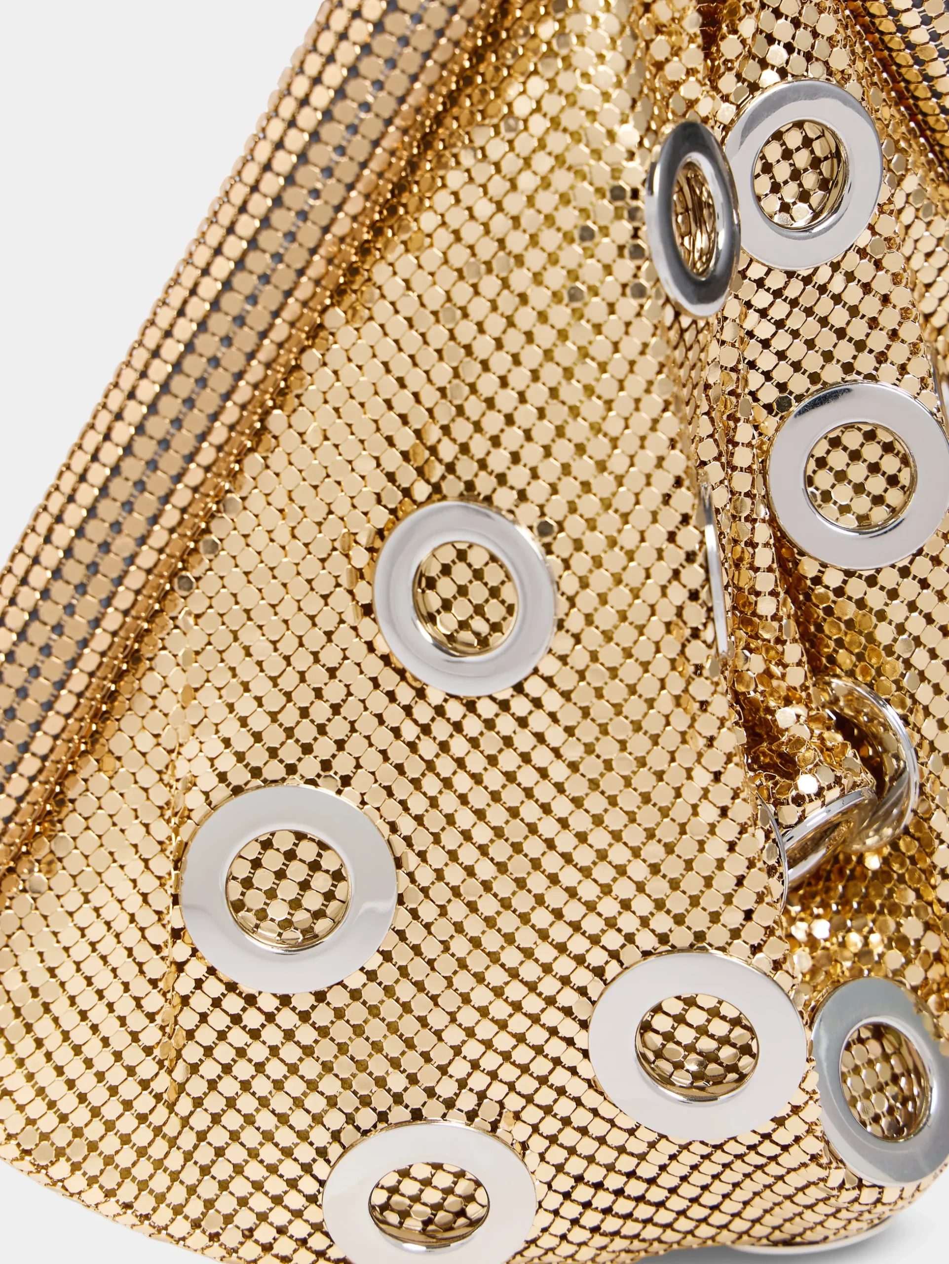 Golden chainmail pocket bag with metallic eyelets | Rabanne Clearance
