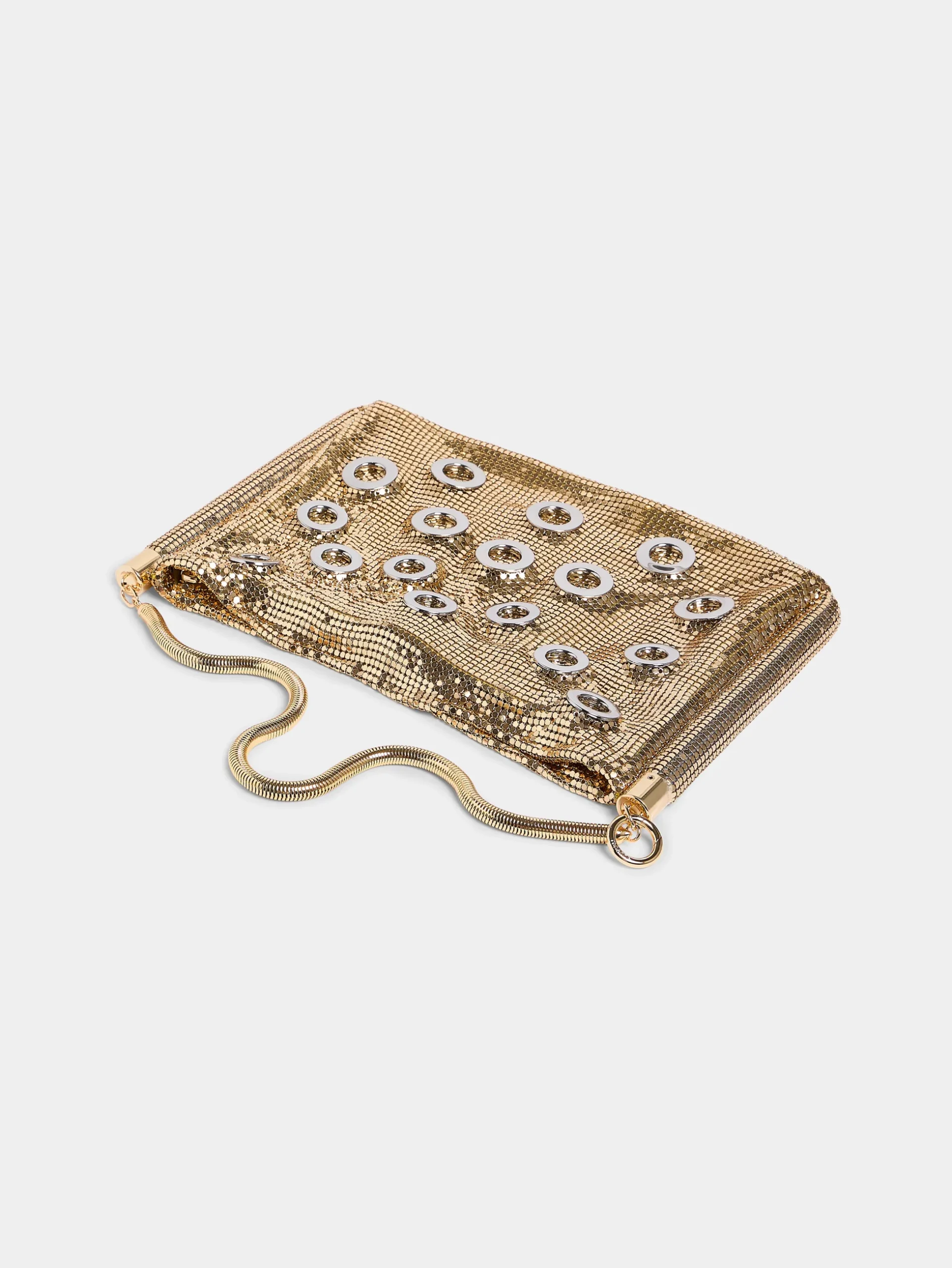 Golden chainmail pocket bag with metallic eyelets | Rabanne Clearance