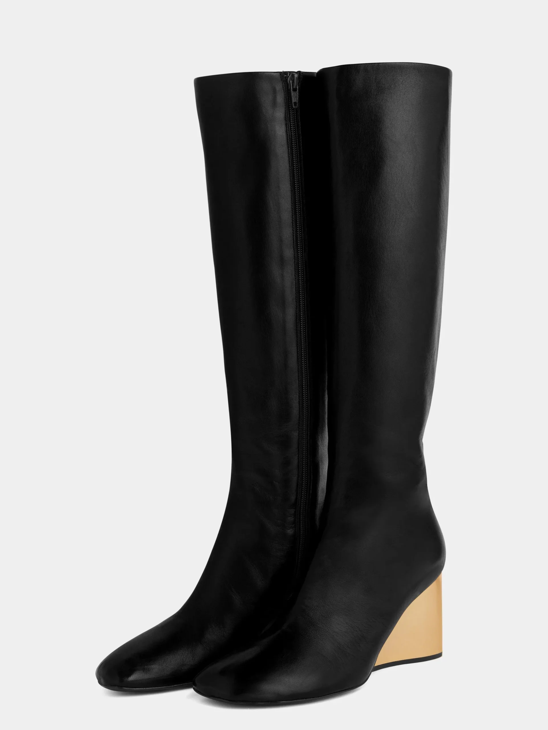 Golden heel Knee-High leather Boots | Rabanne Best