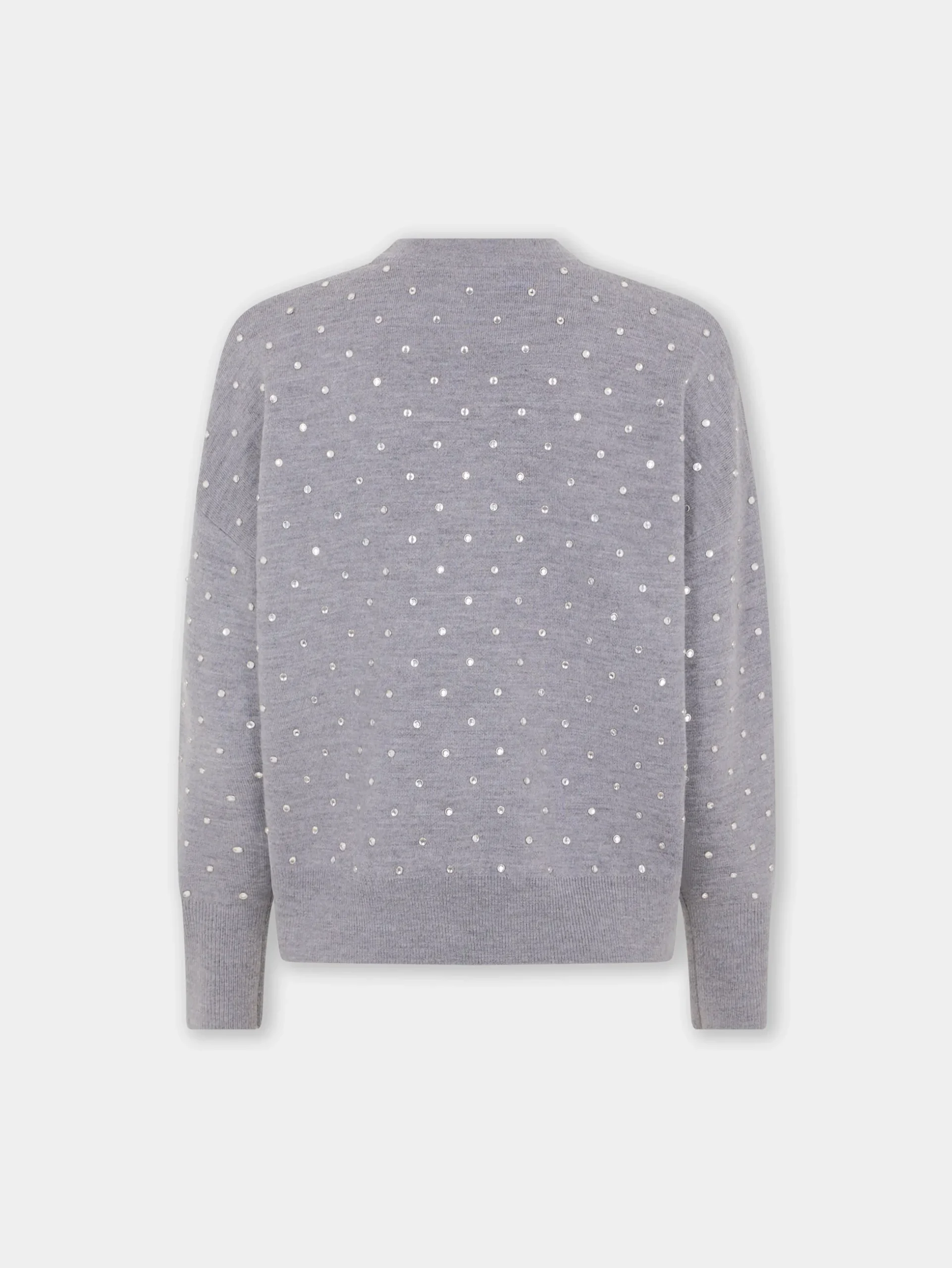 GREY CRYSTAL-EMBELLISHED SWEATER IN WOOL | Rabanne Discount