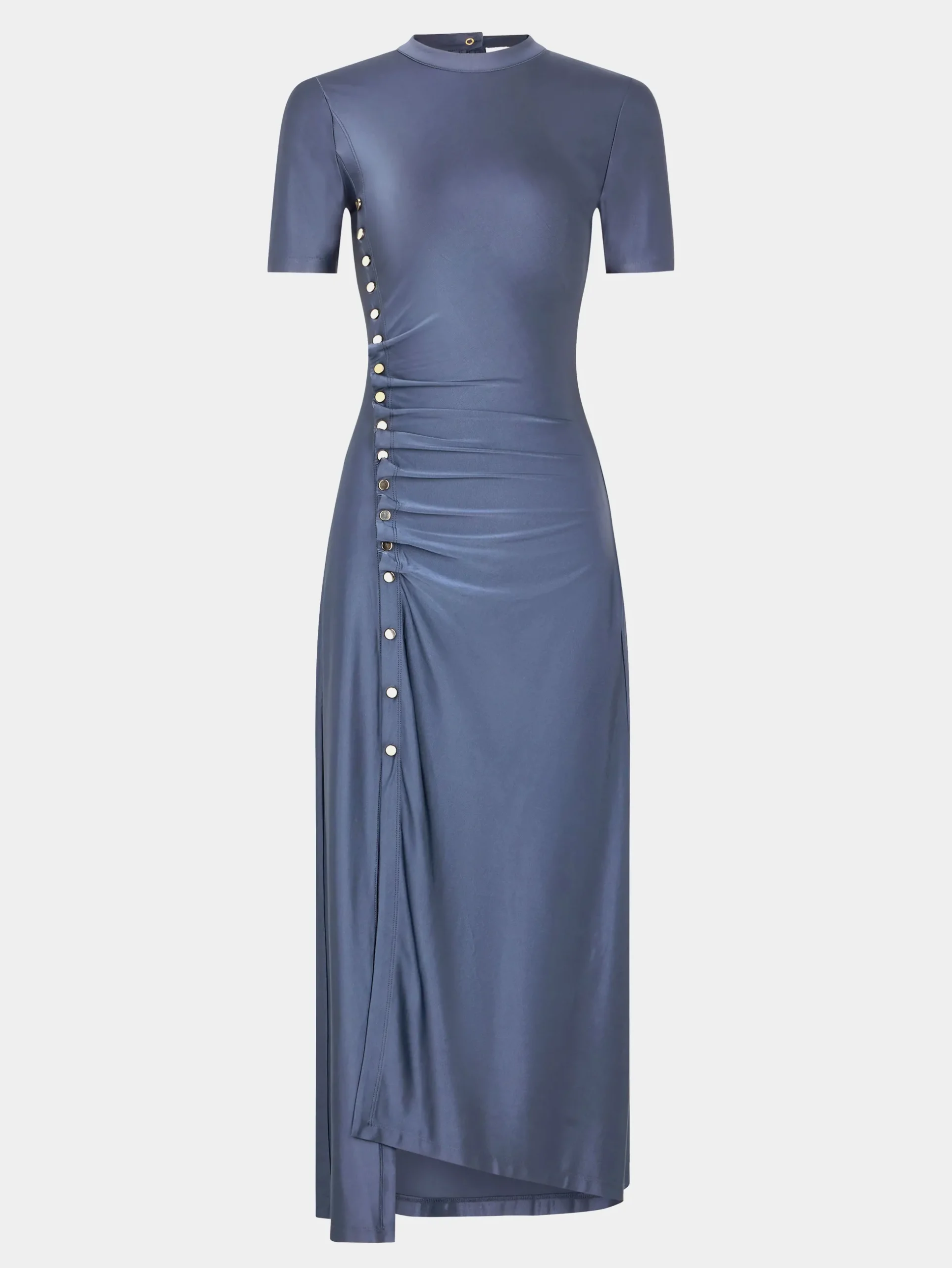GREY LONG GATHERED DRESS IN JERSEY | Rabanne Best Sale