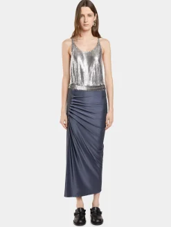 GREY MIDI SKIRT IN JERSEY | Rabanne Shop
