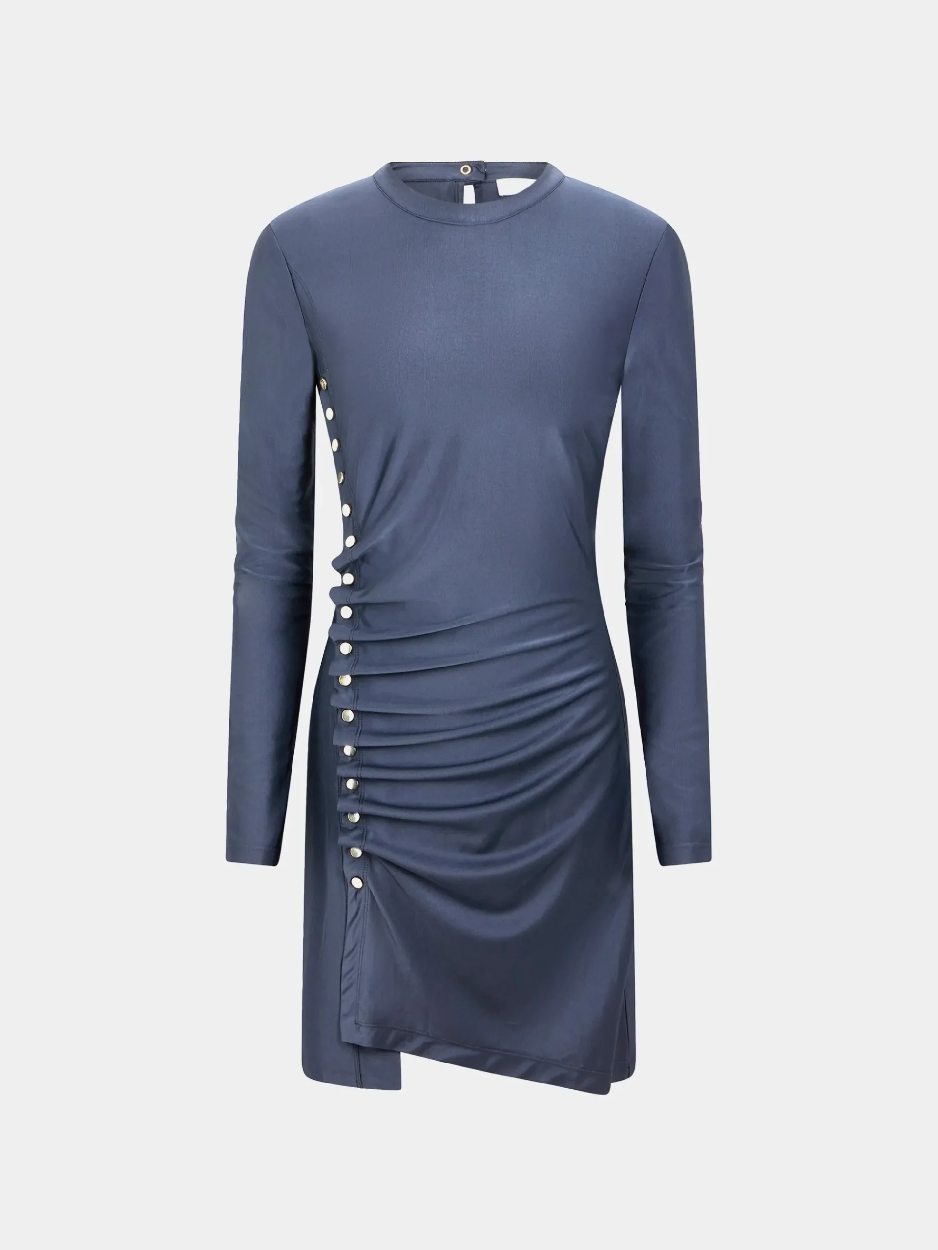 GREY SHORT GATHERED DRESS IN JERSEY | Rabanne Hot