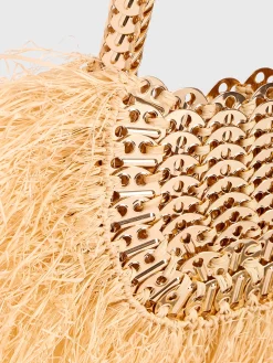 Iconic 1969 moon bag with natural raphia fringes | Rabanne Best