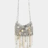 Iconic silver nano 1969 bag assembled with metallic pampilles | Rabanne Fashion