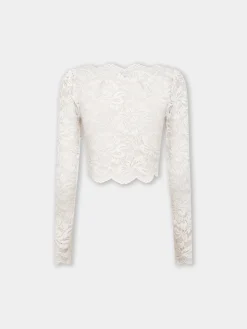 IVORY CROP TOP IN LACE | Rabanne Cheap