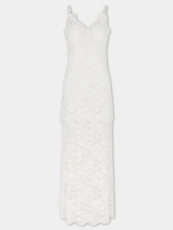 IVORY LONG DRESS IN LACE | Rabanne Flash Sale