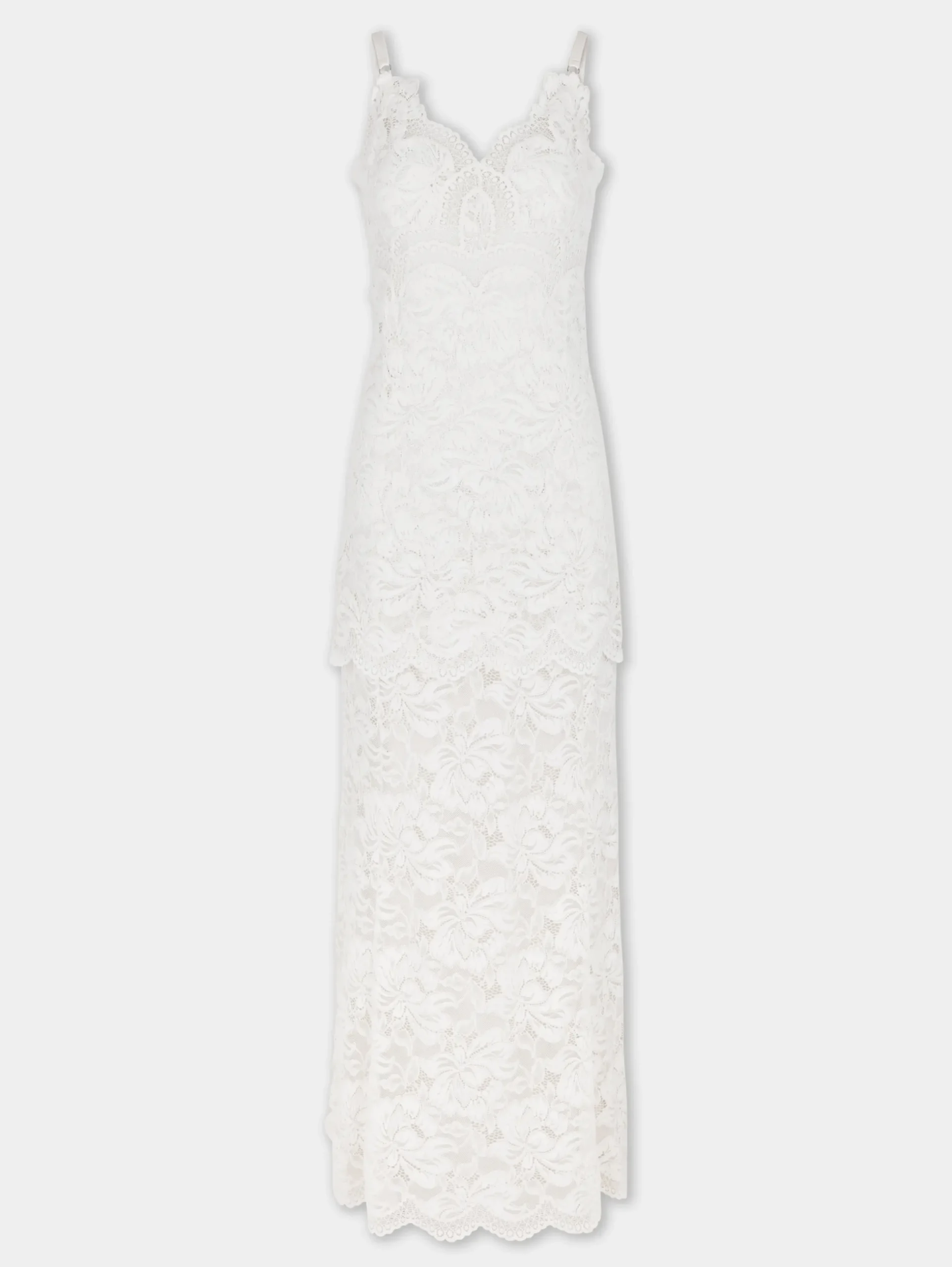 IVORY LONG DRESS IN LACE | Rabanne Flash Sale