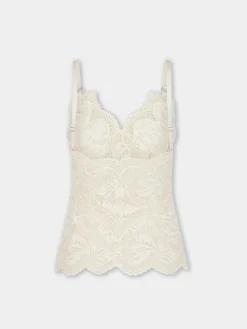IVORY TANK TOP IN LACE | Rabanne Cheap