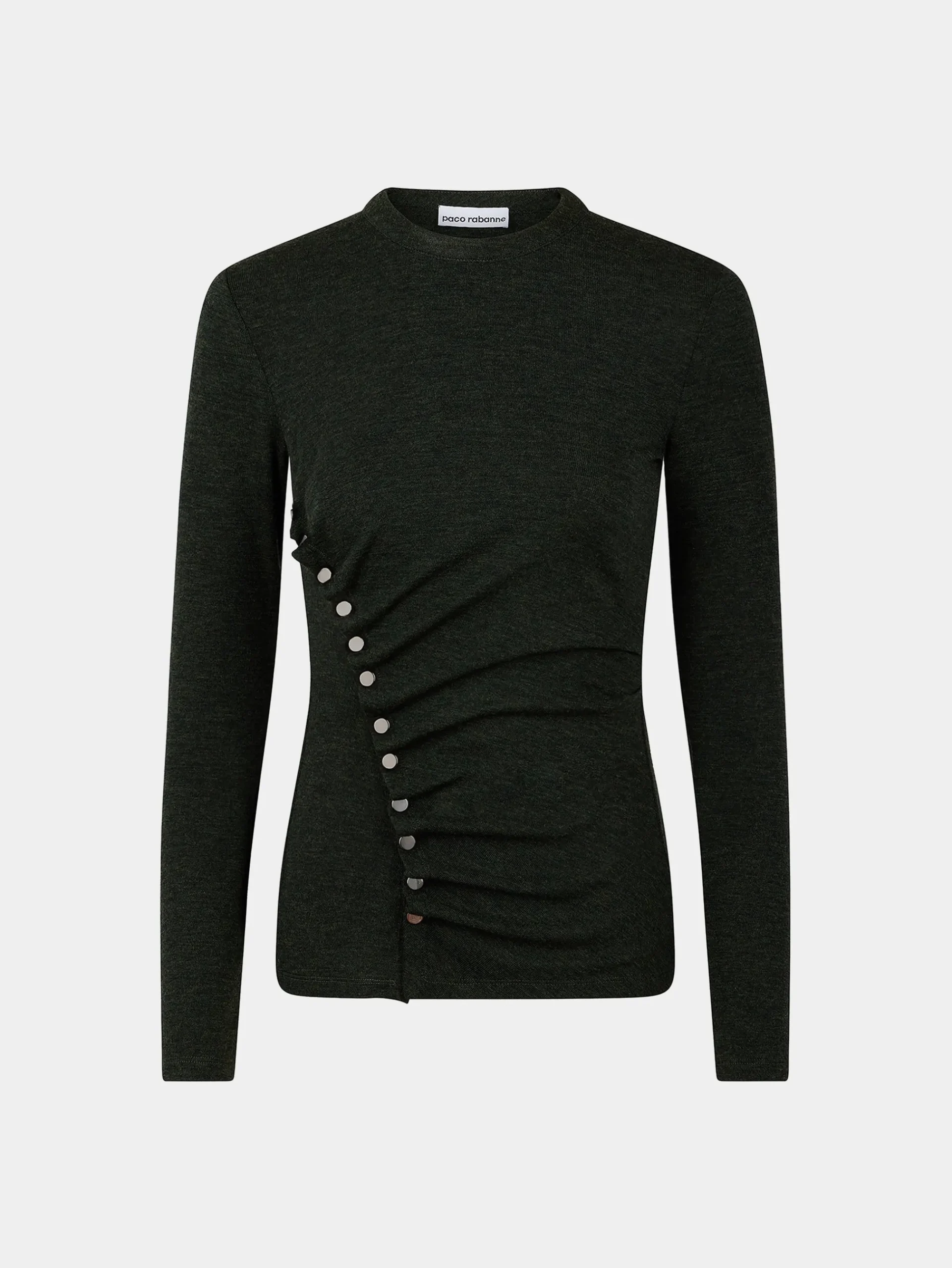 Khaki drapé pression top | Rabanne New