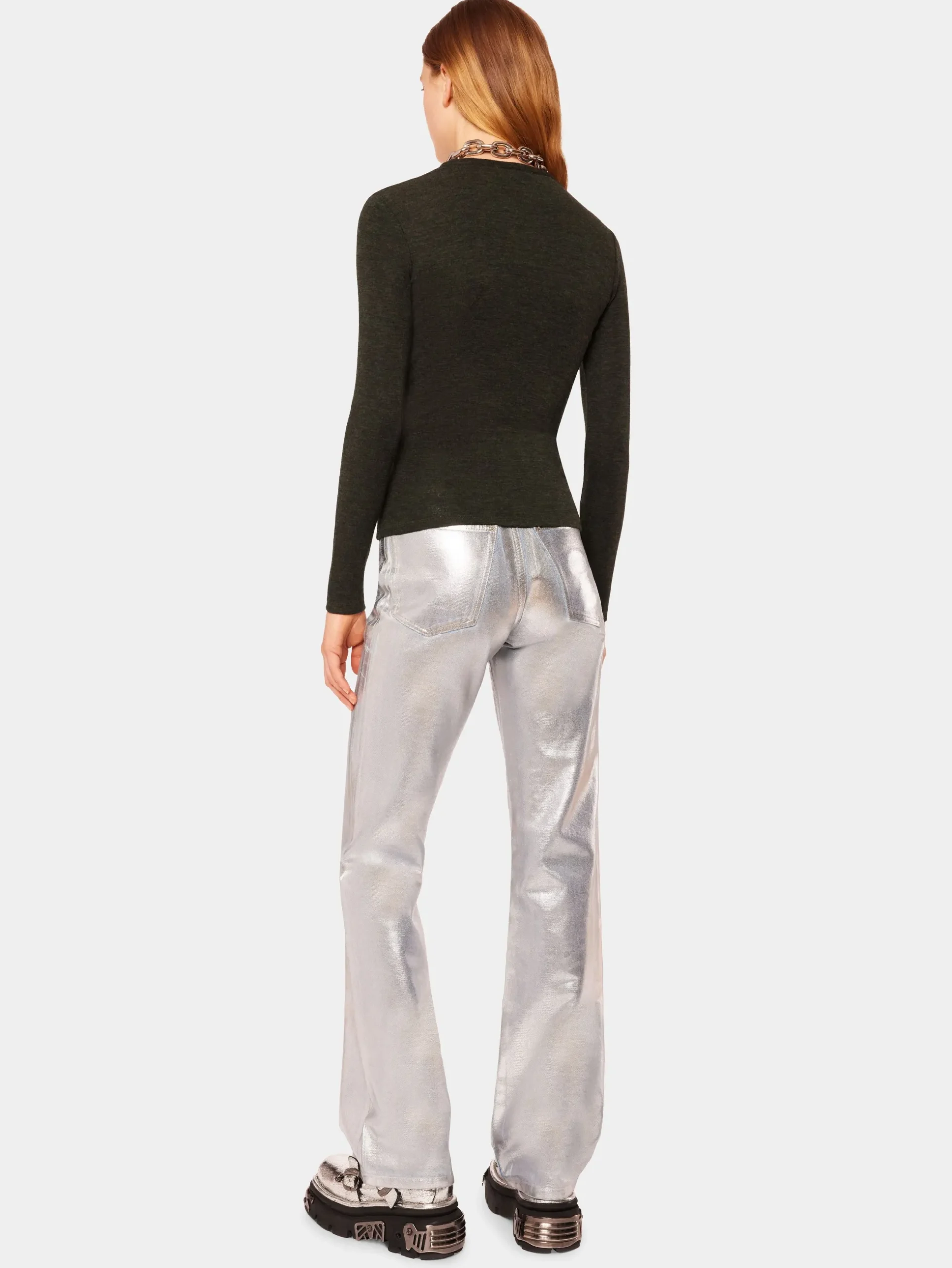 Khaki drapé pression top | Rabanne New