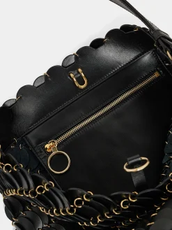 Large Black bucket Paco bag in leather | Rabanne Cheap