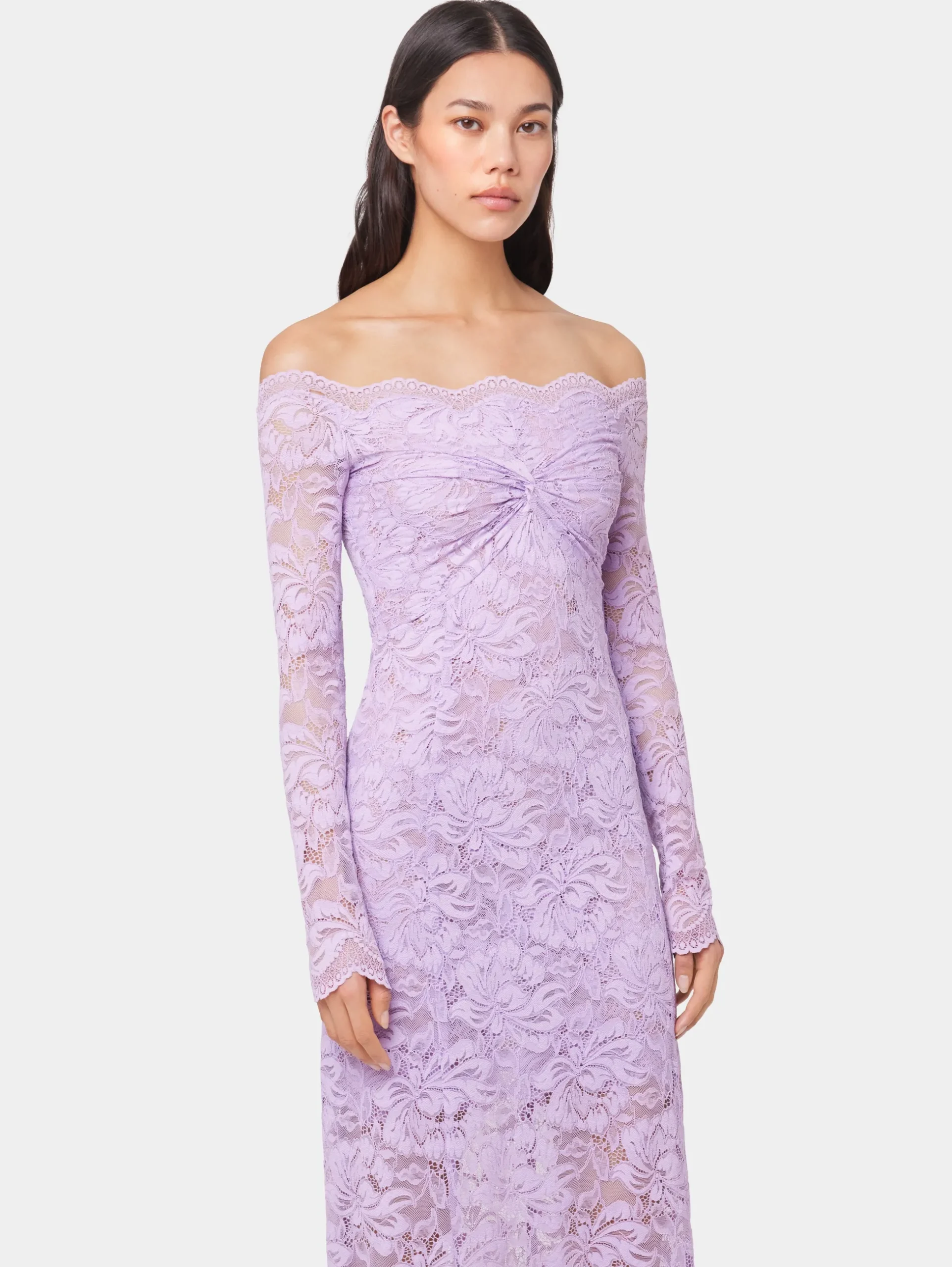 LAVENDER LONG DRESS IN LACE | Rabanne Cheap