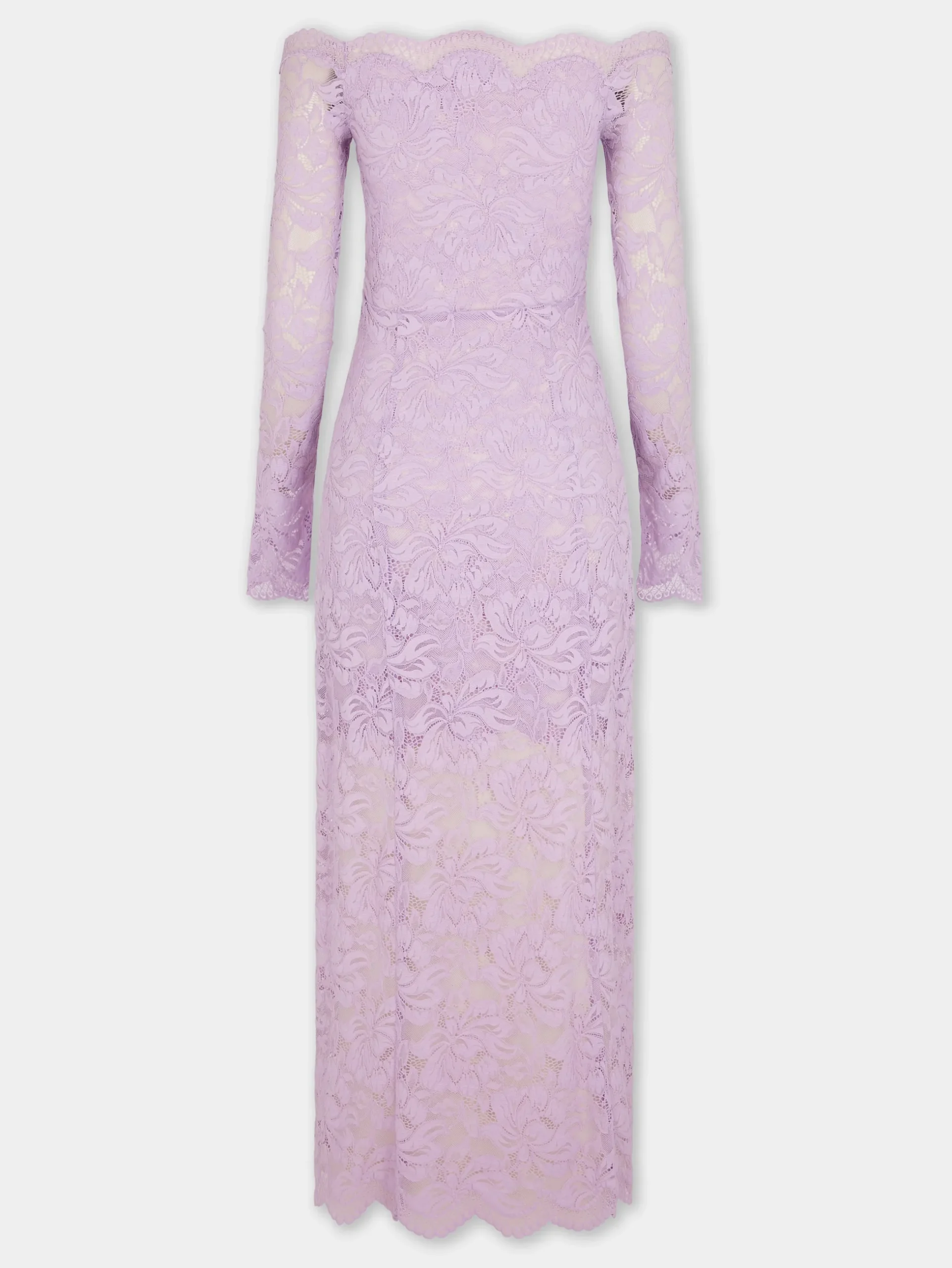 LAVENDER LONG DRESS IN LACE | Rabanne Cheap