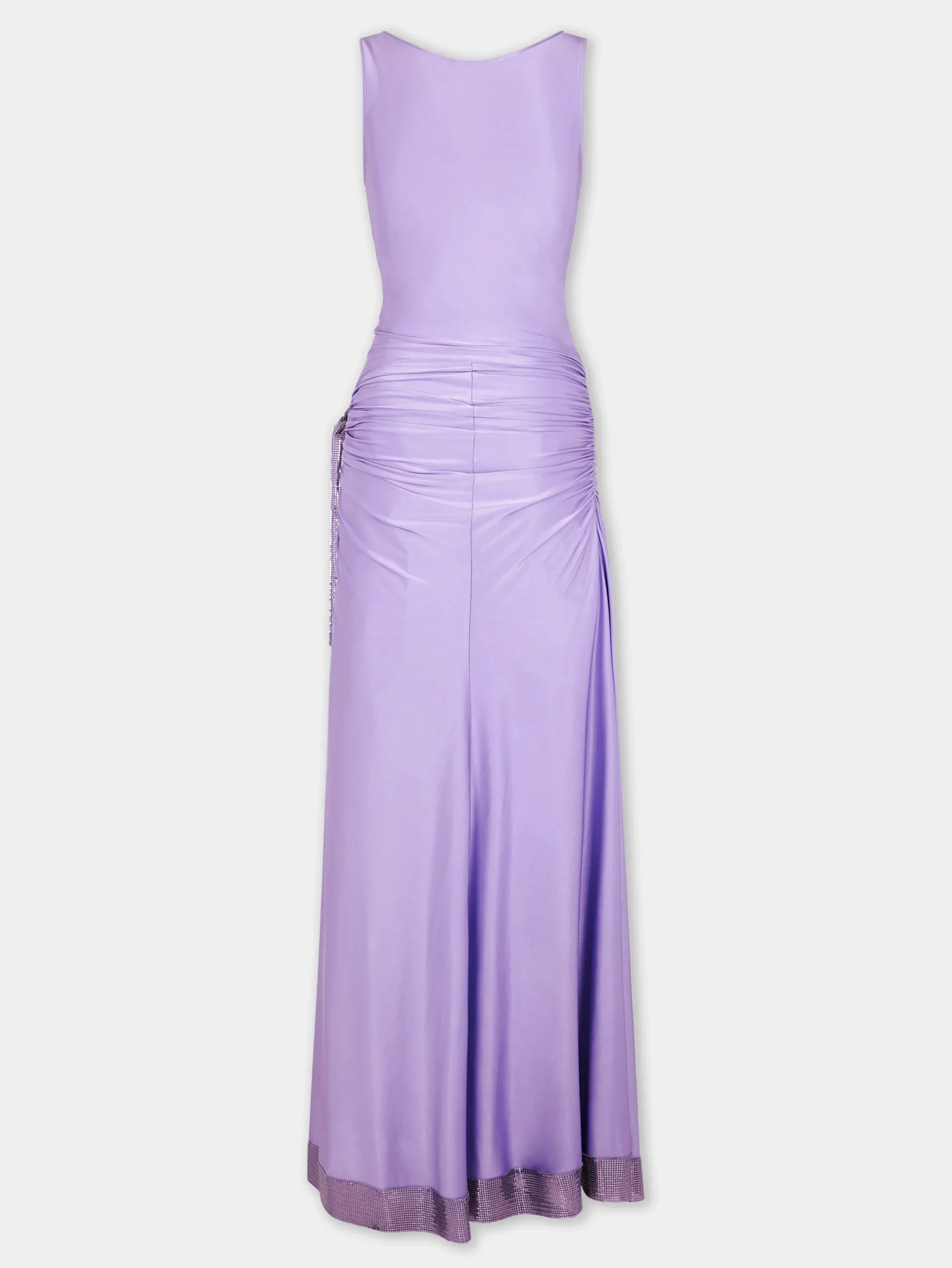 LAVENDER LONG DRESS IN MESH AND JERSEY | Rabanne New