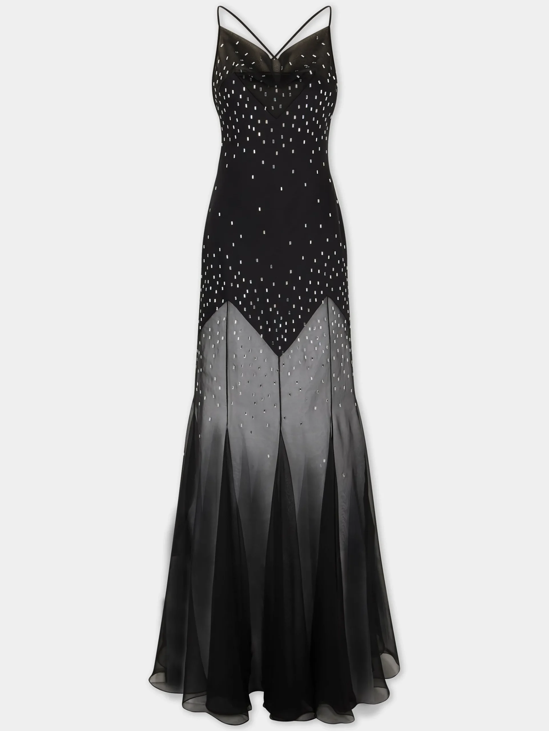 Long Black Dress with Embellishments | Rabanne Fashion