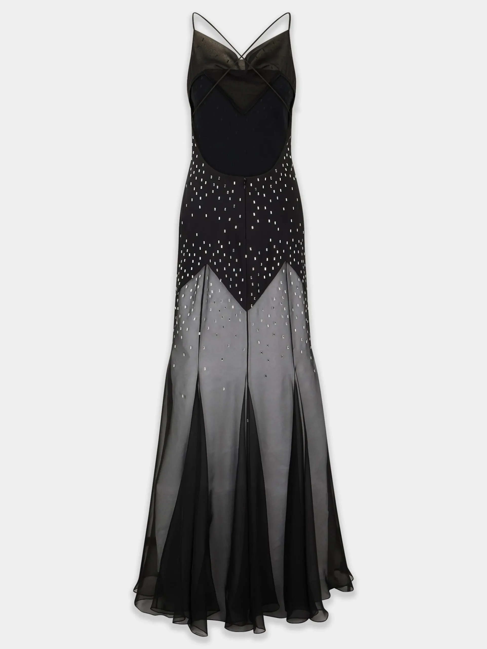 Long Black Dress with Embellishments | Rabanne Fashion