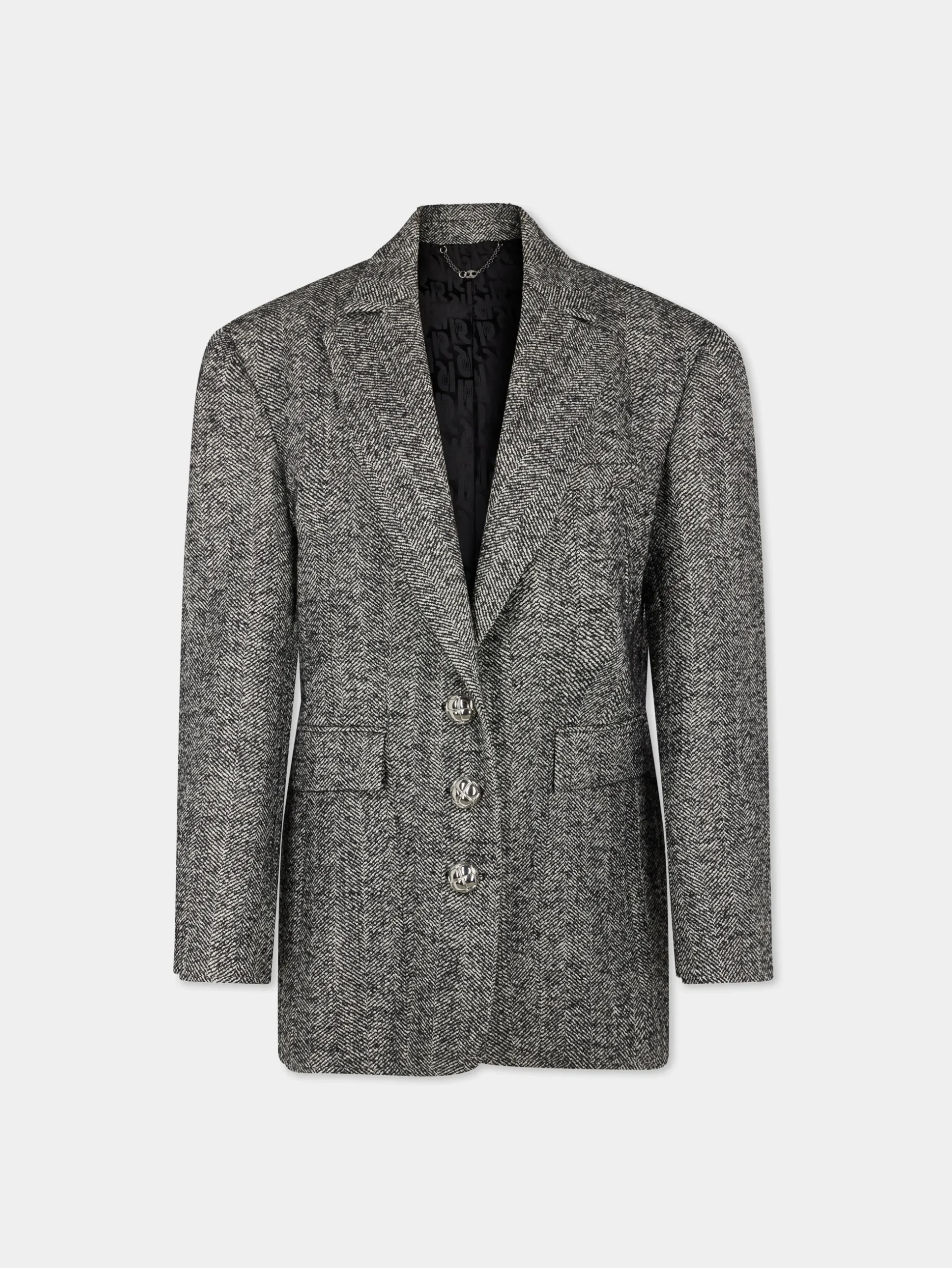 LONG BLAZER IN HERRINGBONE WOOL | Rabanne Best