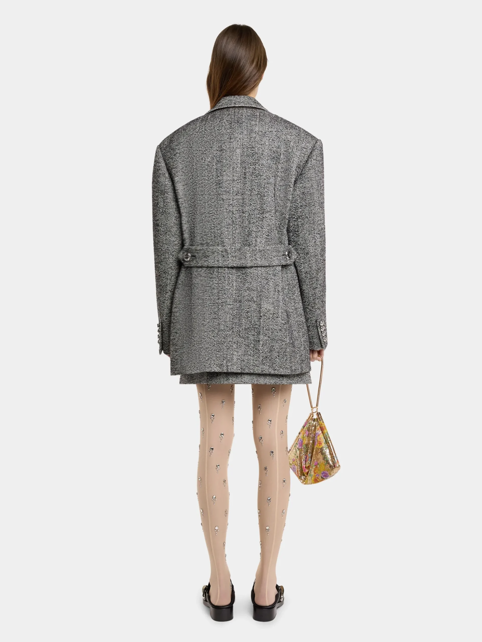 LONG BLAZER IN HERRINGBONE WOOL | Rabanne Best