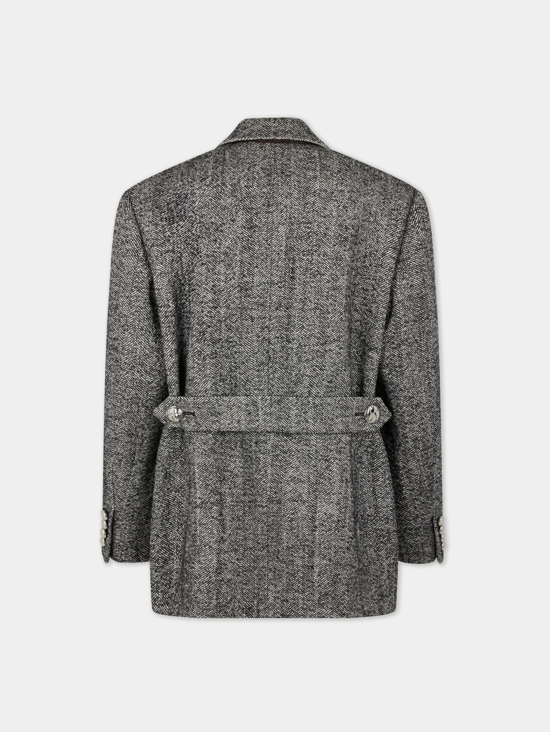 LONG BLAZER IN HERRINGBONE WOOL | Rabanne Best
