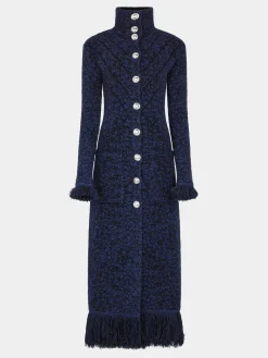 LONG COAT IN TWEED KNIT | Rabanne Online