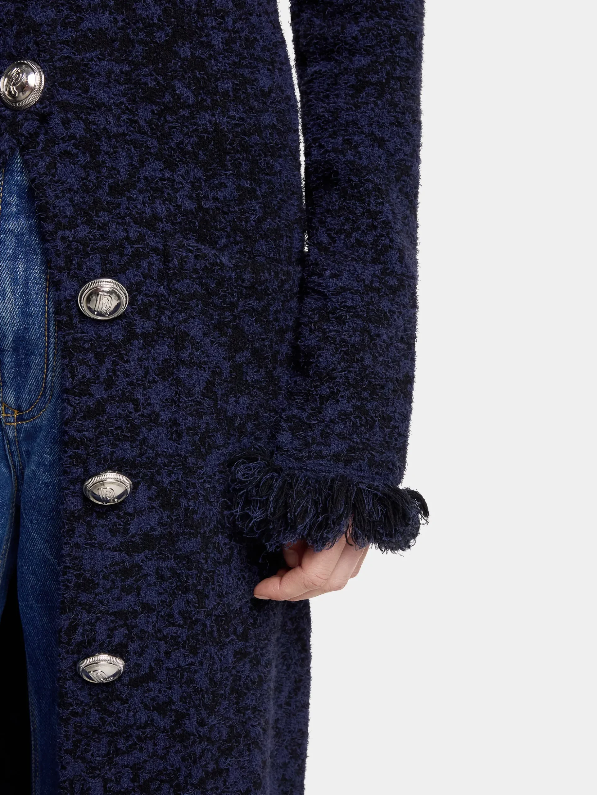 LONG COAT IN TWEED KNIT | Rabanne Online