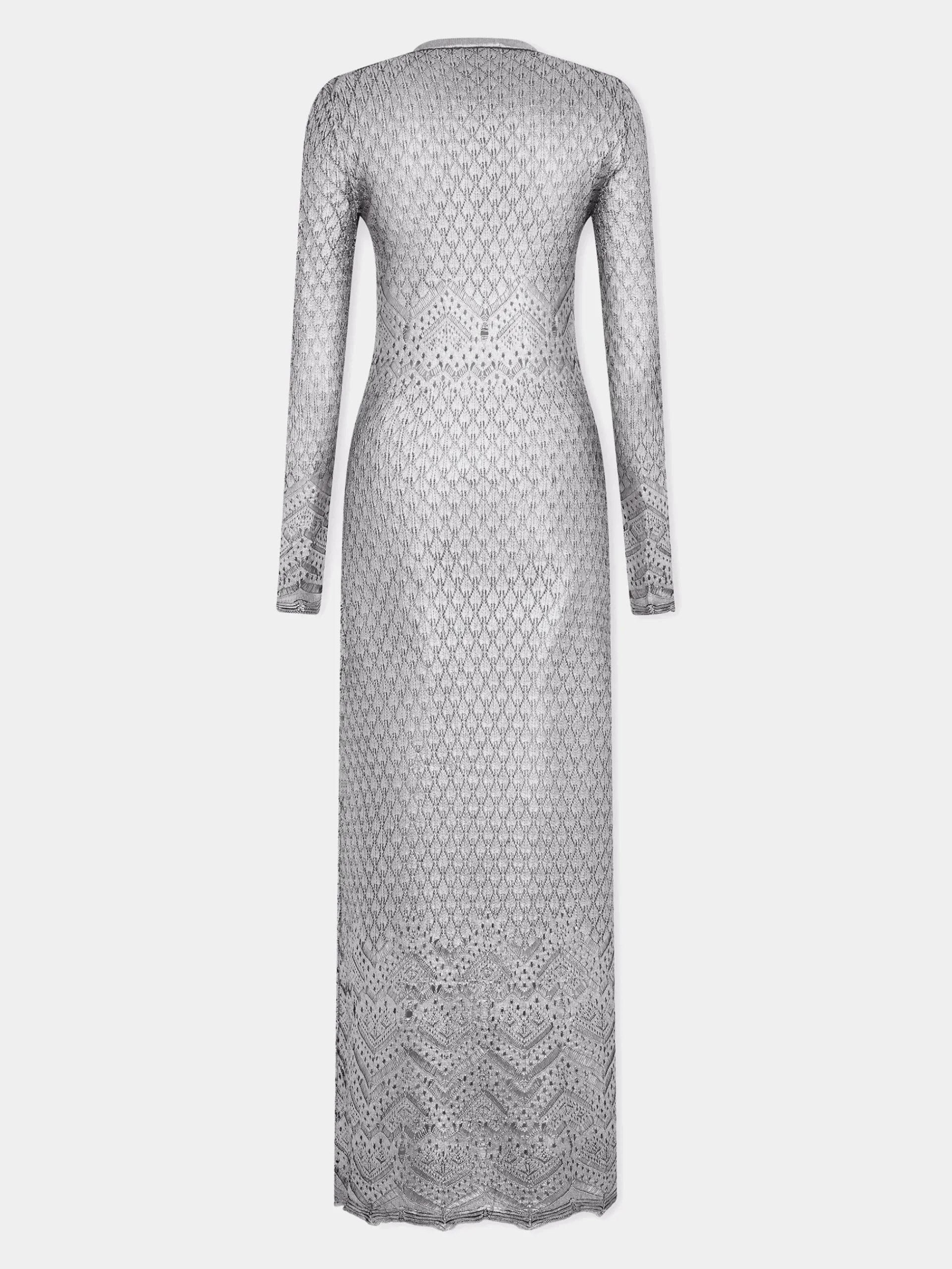 LONG LACE-LIKE KNIT DRESS | Rabanne Online