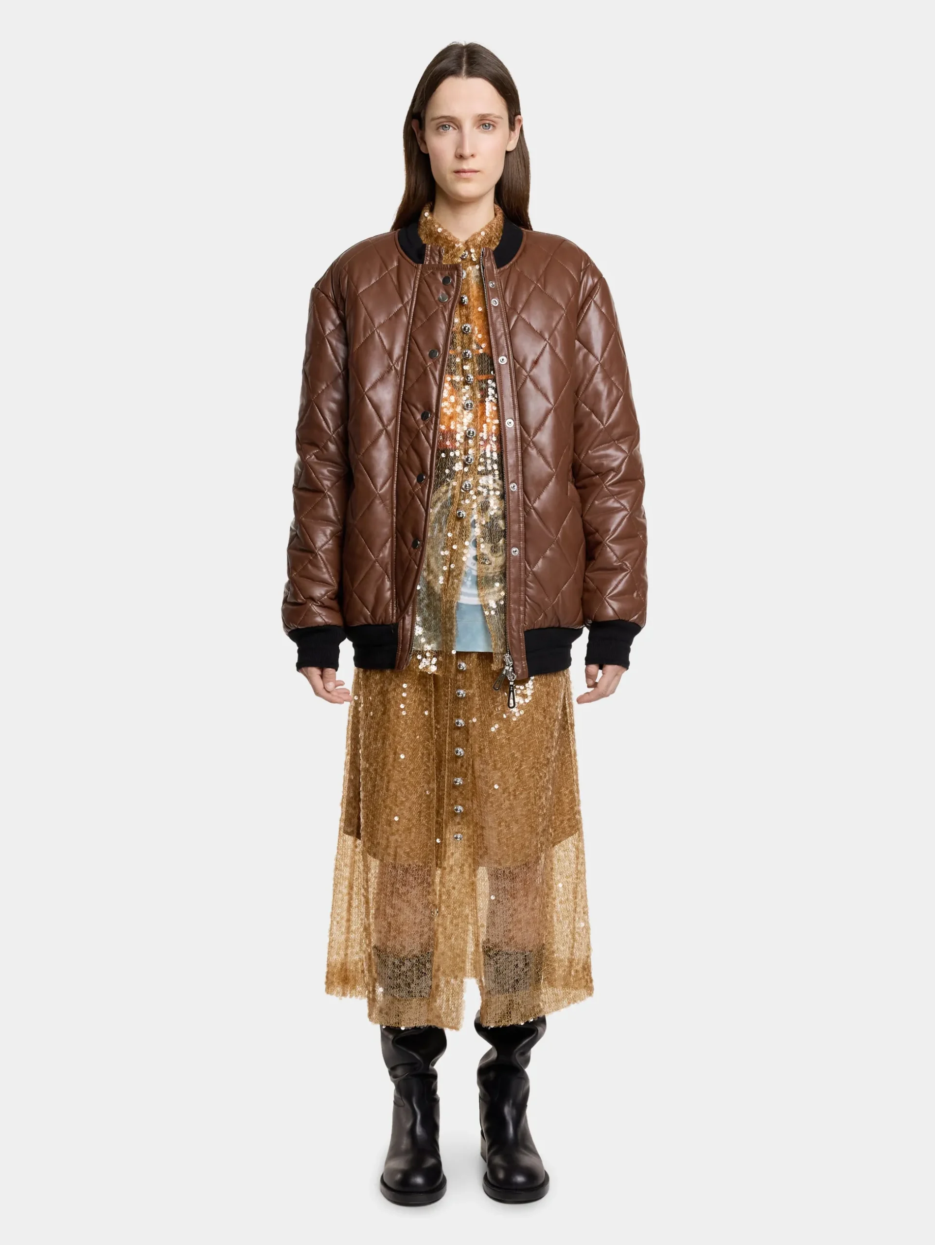LONG QUILTED BLOUSON | Rabanne Shop