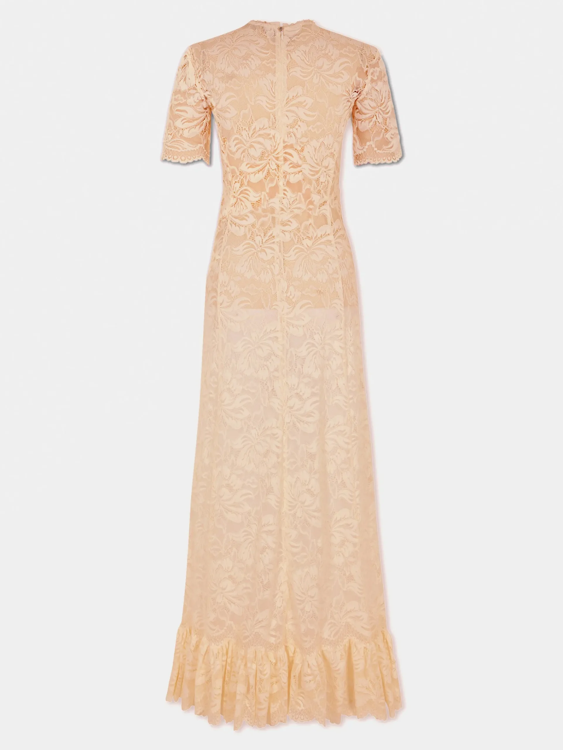 Long raffia colored lace dress | Rabanne Fashion