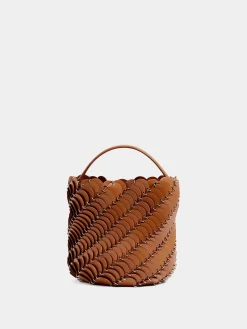 Medium Cognac bucket Paco bag in leather | Rabanne Hot
