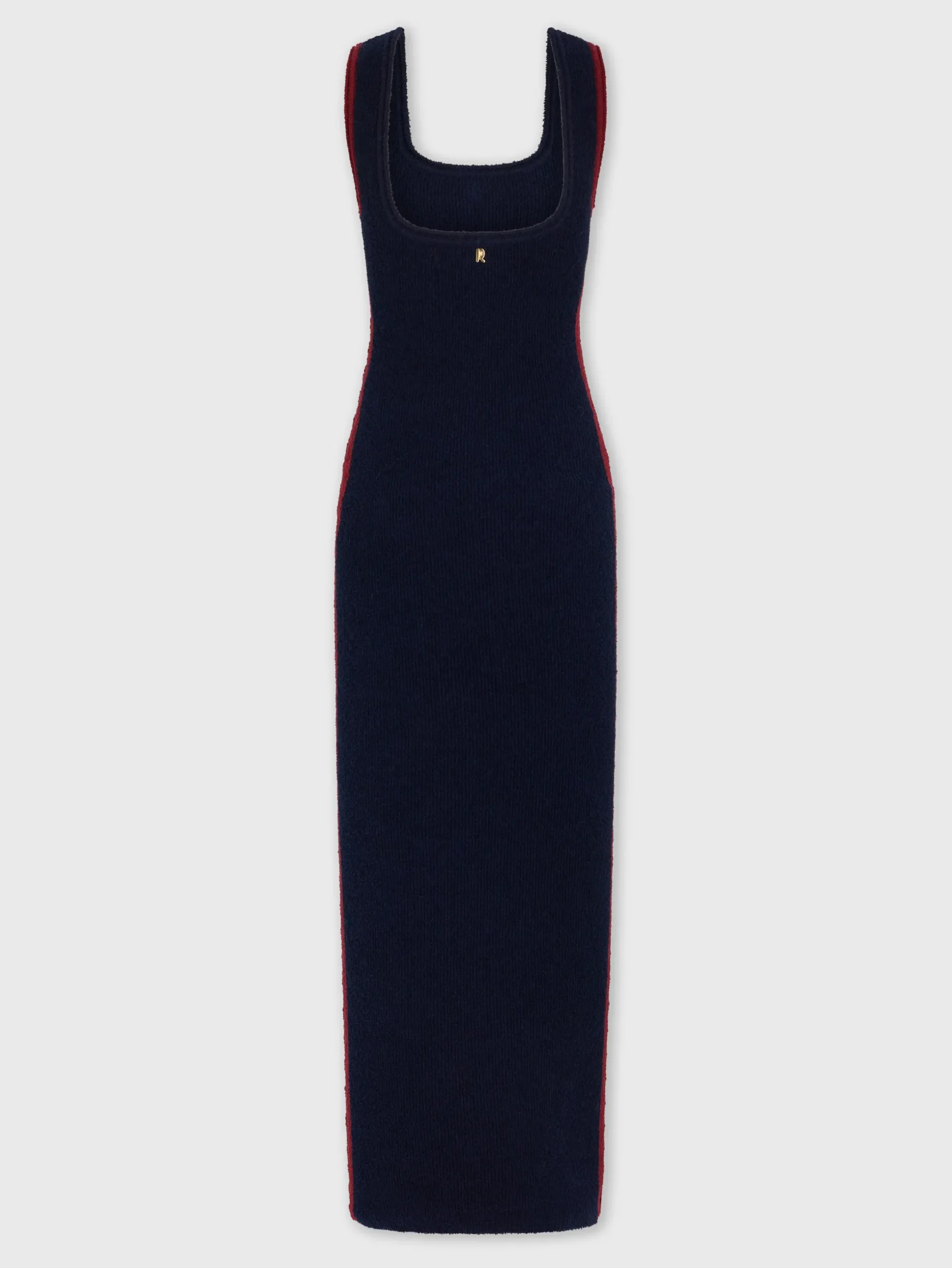 Navy eponge dress with crochet details | Rabanne New