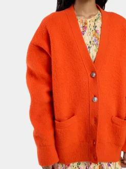 ORANGE OVERSIZED WOOL CARDIGAN | Rabanne Sale