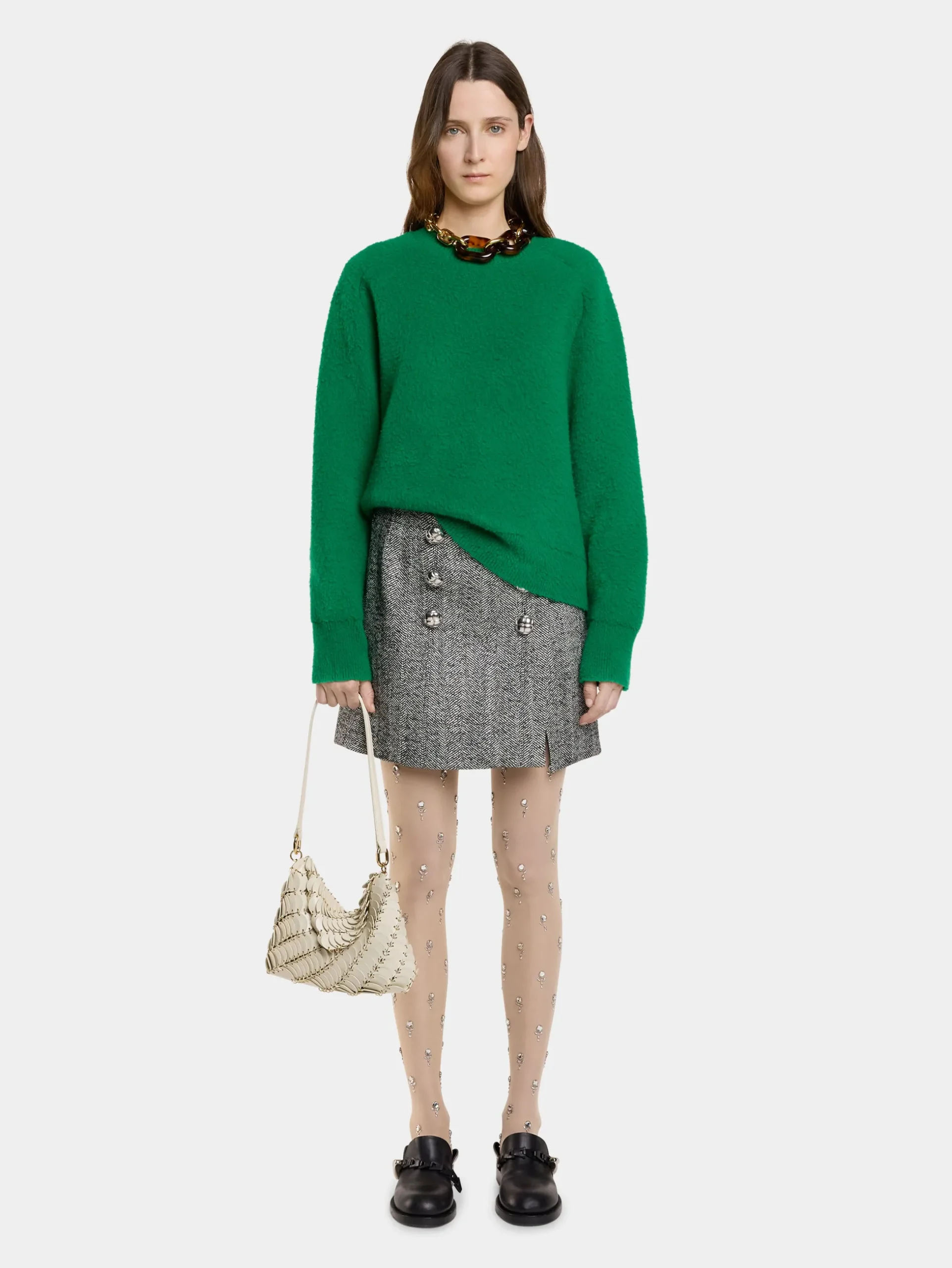 OVERSIZED SWEATER IN BRUSHED WOOL | Rabanne Store