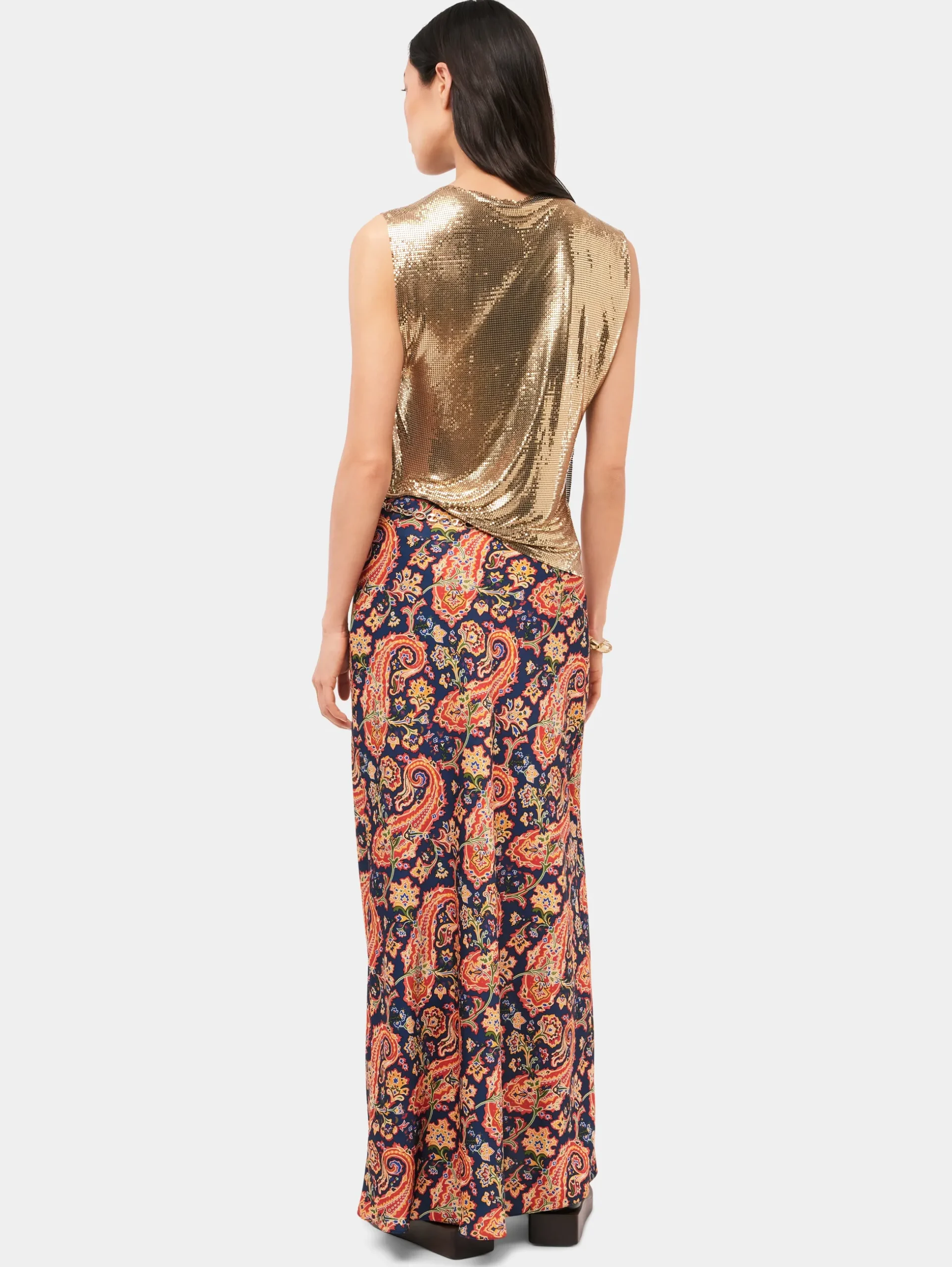 Paisley nuisette skirt with signature eight chain | Rabanne Shop