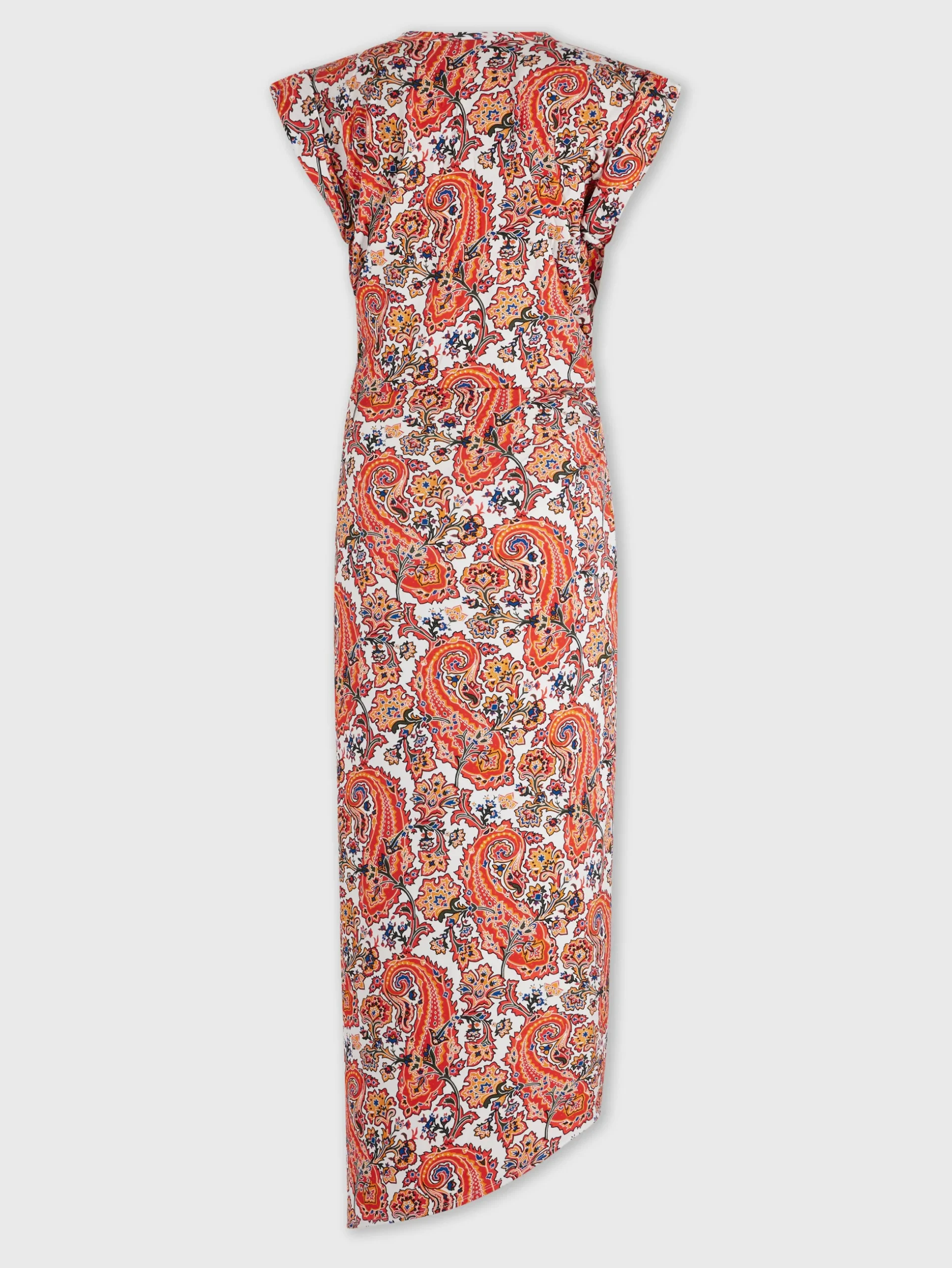 Paisley printed draped dress with signature piercing | Rabanne Hot