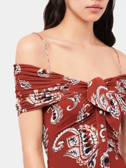 Paisley printed long dress | Rabanne Outlet
