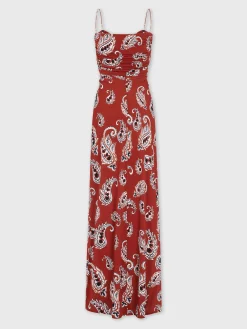 Paisley printed long dress | Rabanne Outlet