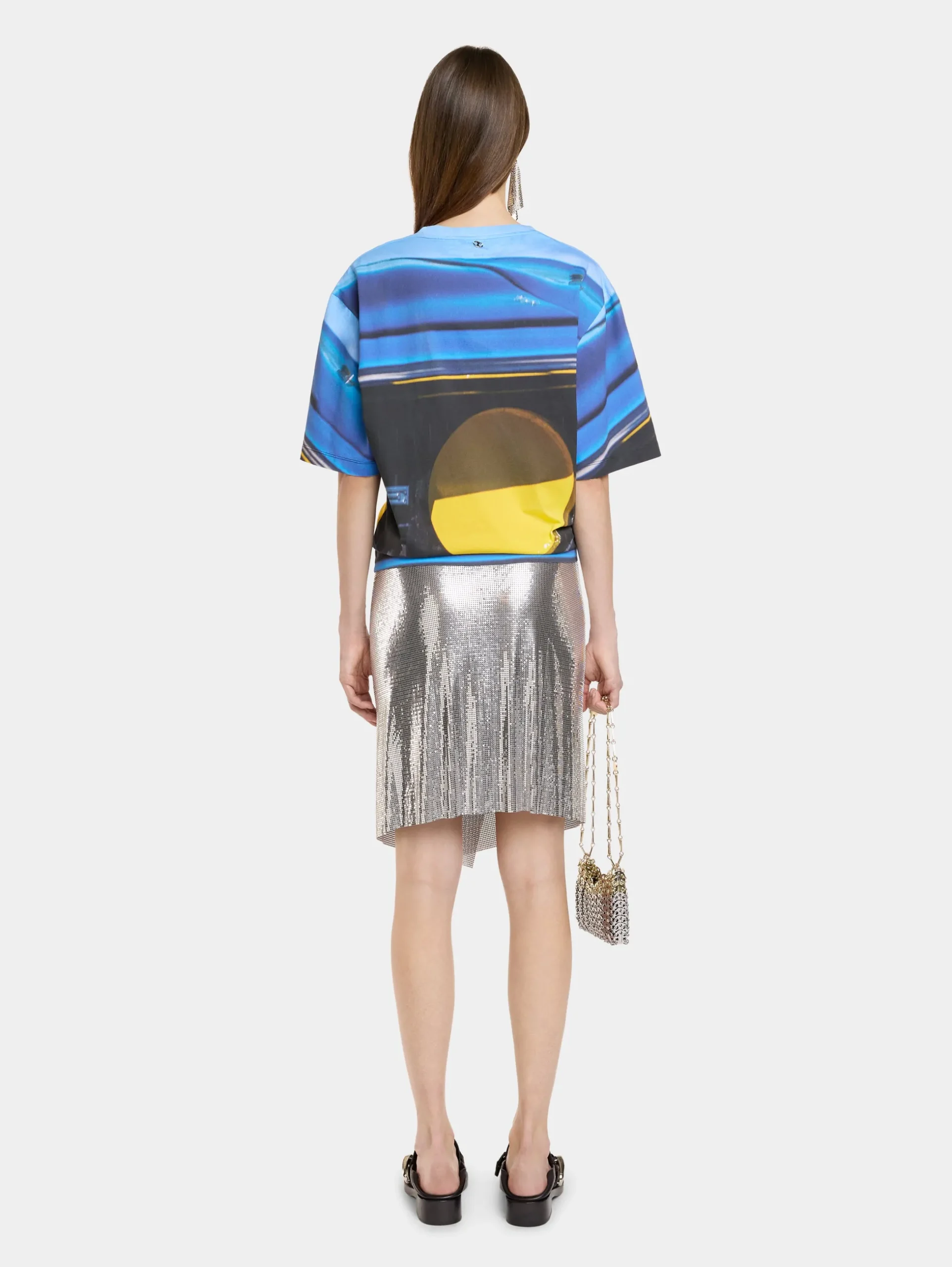 PIERCING TEE-SHIRT "FAST CARS" IN JERSEY | Rabanne Sale
