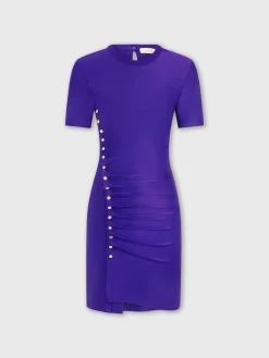 Purple drapé pression mini dress | Rabanne Best Sale