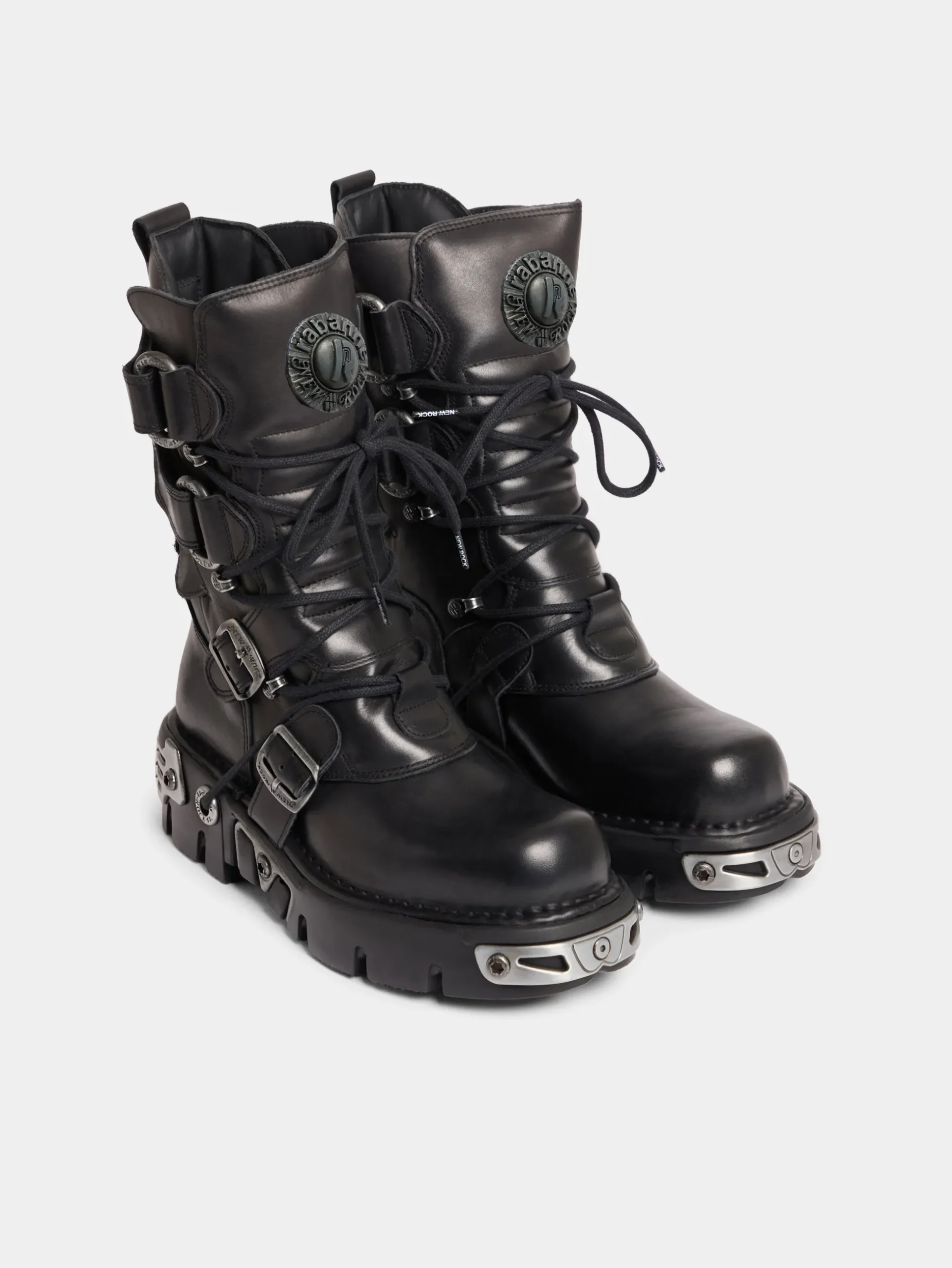 x NEW ROCK BLACK BOOTS | Rabanne Fashion